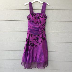 MING Fashion Red Purple black Leaf Prom Dress